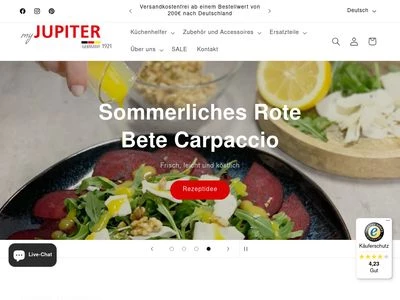 Website von JUPITER Küchenmaschinen GmbH