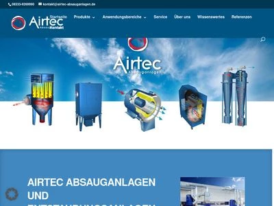 Website von Airtec Absauganlagen GmbH