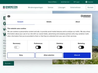 Website von ENERCON GmbH