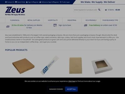 Website von Zeus Packaging DE GmbH