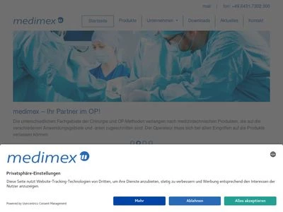 Website von medimex GmbH