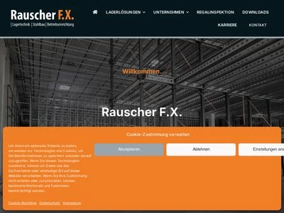 Website von Rauscher F.X. Lagertechnik GmbH