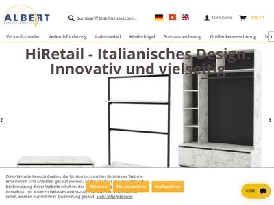 Website von Albert Ladenausstattung AG