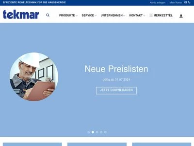 Website von tekmar Regelsysteme GmbH