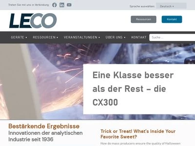 Website von LECO Instrumente GmbH