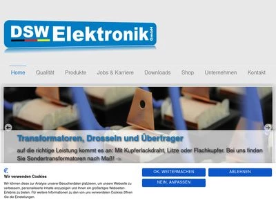 Website von DSW Elektronik GmbH