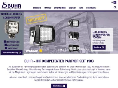 Website von Buhr Industrieberatung und –vertrieb GmbH