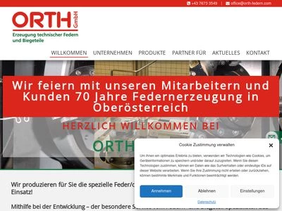 Website von Franz Orth & Co Gesellschaft m.b.H. & Co KG