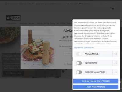 Website von AdHoc Entwicklung und Vertrieb GmbH
