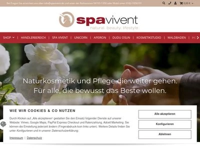 Website von Spa Vivent Vertriebs GmbH