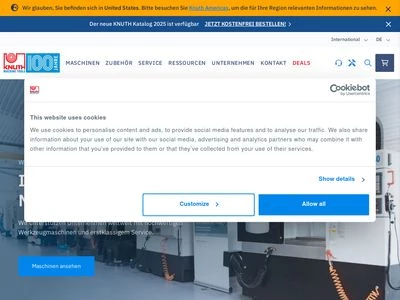 Website von KNUTH Werkzeugmaschinen GmbH