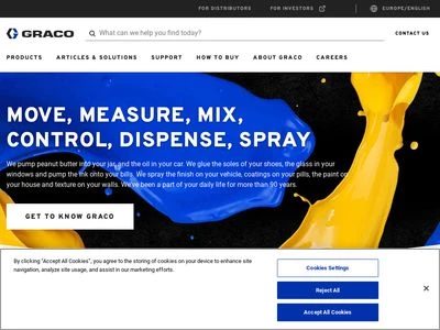 Website von Graco Inc.