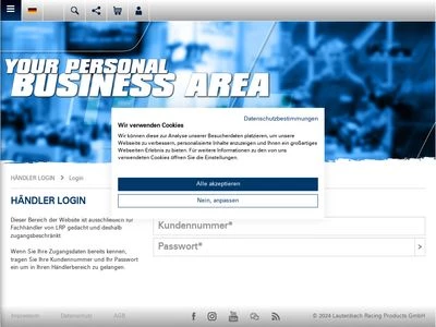 Website von Lautenbach Racing Products GmbH