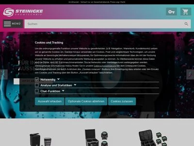 Website von Steinigke Showtechnic GmbH