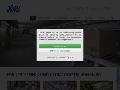 Website von HaRo Anlagen- und Fördertechnik GmbH