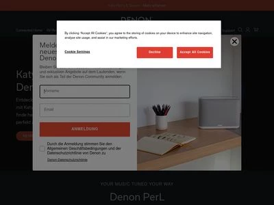 Website von Denon Deutschland - D&M Germany GmbH