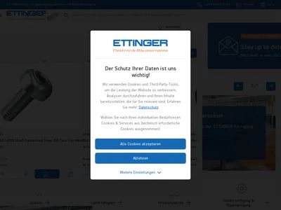 Website von ETTINGER GmbH