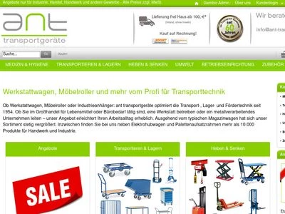 Website von ant- Transportgeräte GmbH & Co. KG