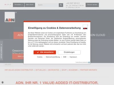 Website von ADN Advanced Digital Network Distribution GmbH