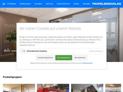 Website von TEUFELBESCHLAG GmbH