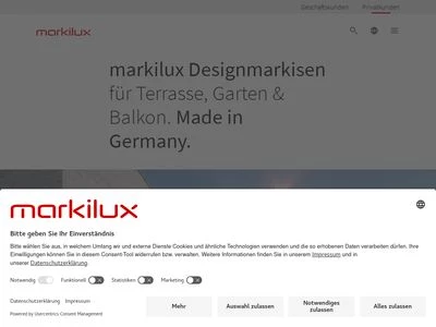 Website von markilux GmbH + Co. KG