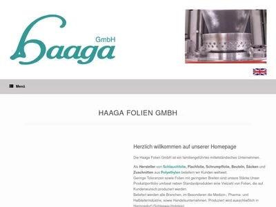 Website von Haaga Folien GmbH