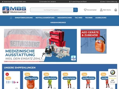 Website von RS Medizinprodukte GmbH