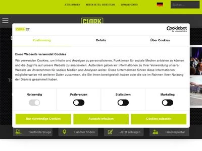 Website von CLARK Europe GmbH