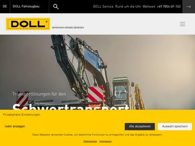 Website von DOLL Fahrzeugbau GmbH