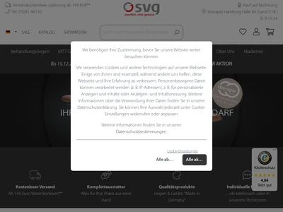 Website von SVG Medizinsysteme GmbH & Co. KG