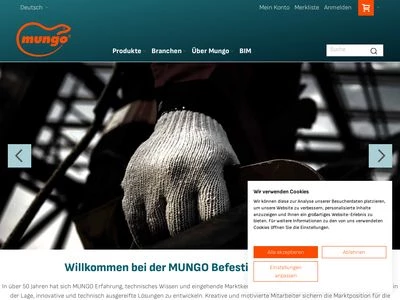 Website von Mungo Befestigungstechnik AG