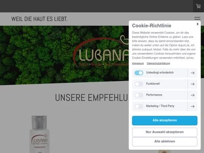 Website von LUBANA International GmbH & Co. KG