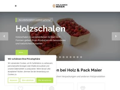 Website von Holz & Pack Maier