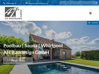 Website von AH Baddesign GmbH Schwimmbad und Saunabau