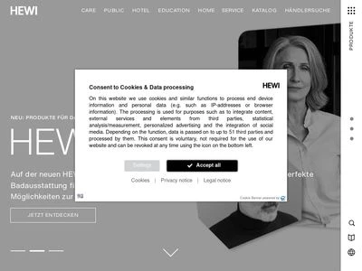 Website von HEWI Heinrich Wilke GmbH