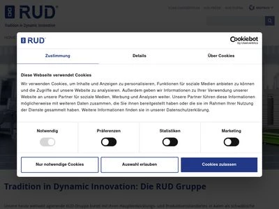 Website von RUD Ketten Rieger & Dietz GmbH u. Co. KG