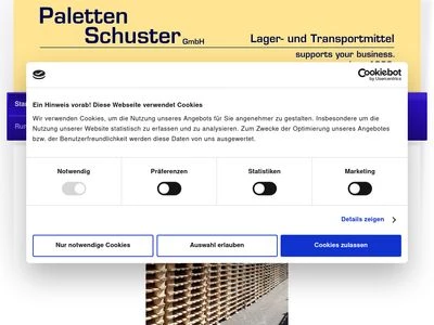 Website von Paletten Schuster GmbH