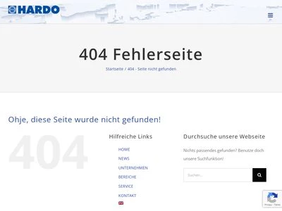 Website von HARDO Maschinenbau GmbH