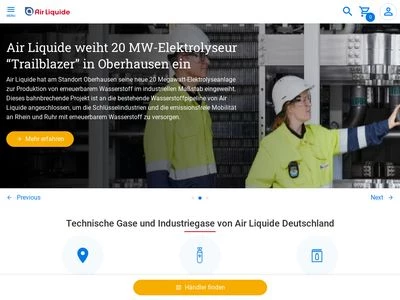 Website von AIR LIQUIDE Deutschland GmbH