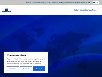 Website von Kumera Getriebe GmbH