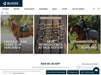 Website von BUSSE Sportartikel GmbH & Co. KG