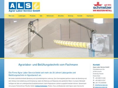 Website von ALS Agrar Labor Service GmbH