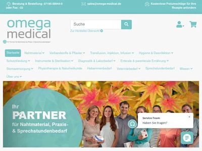 Website von omega medical GmbH