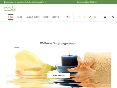 Website von pagra natur GbR - Wellness Shop