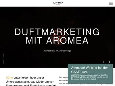 Website von Aromea Airdesign GmbH