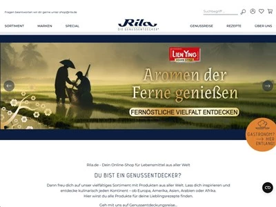 Website von Rila Feinkost-Importe GmbH & Co. KG