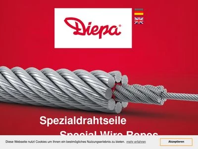 Website von DIEPA Drahtseilwerk Dietz GmbH & Co.KG