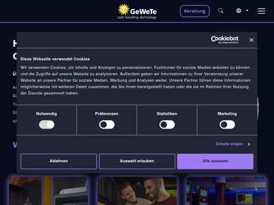 Website von GeWeTe Geldwechsel- & Sicherheitstechnik GmbH