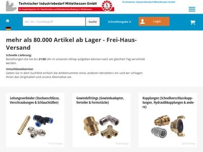 Website von Technischer Industriebedarf Mittelhessen GmbH