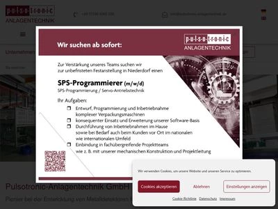 Website von Pulsotronic-Anlagentechnik GmbH